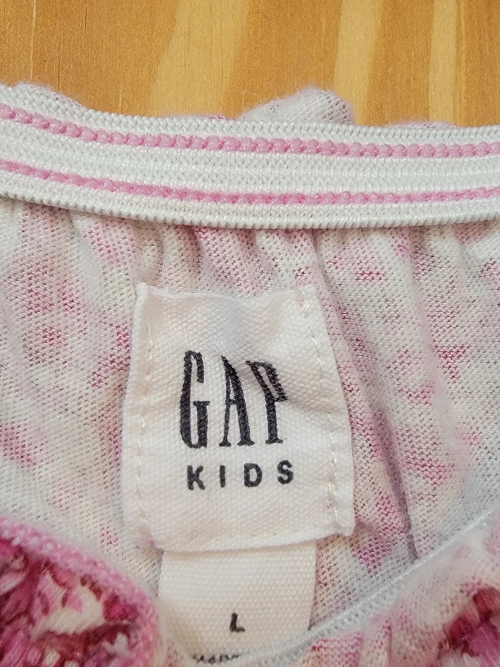 GAP Kids Pink Floral Smocked Off-Shoulder Crop Top - Size L